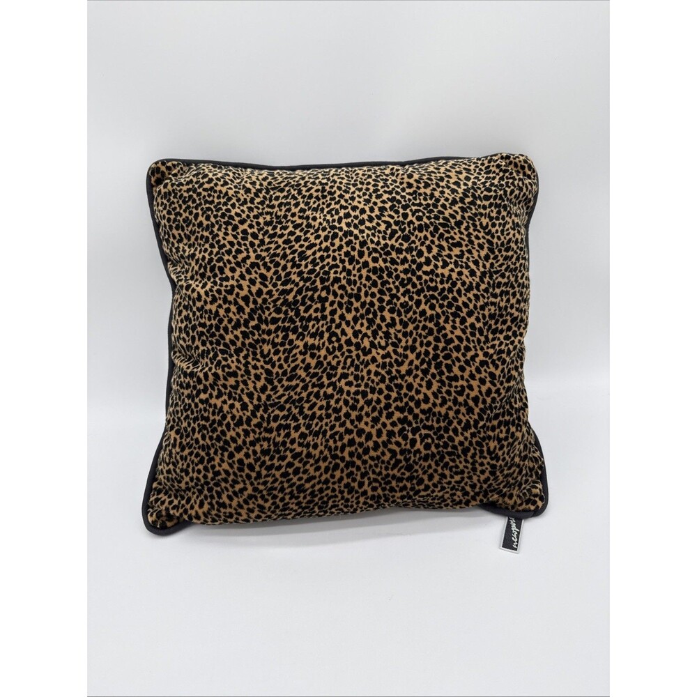 Newport Velvet Velour Leopard Print Throw Pillow
